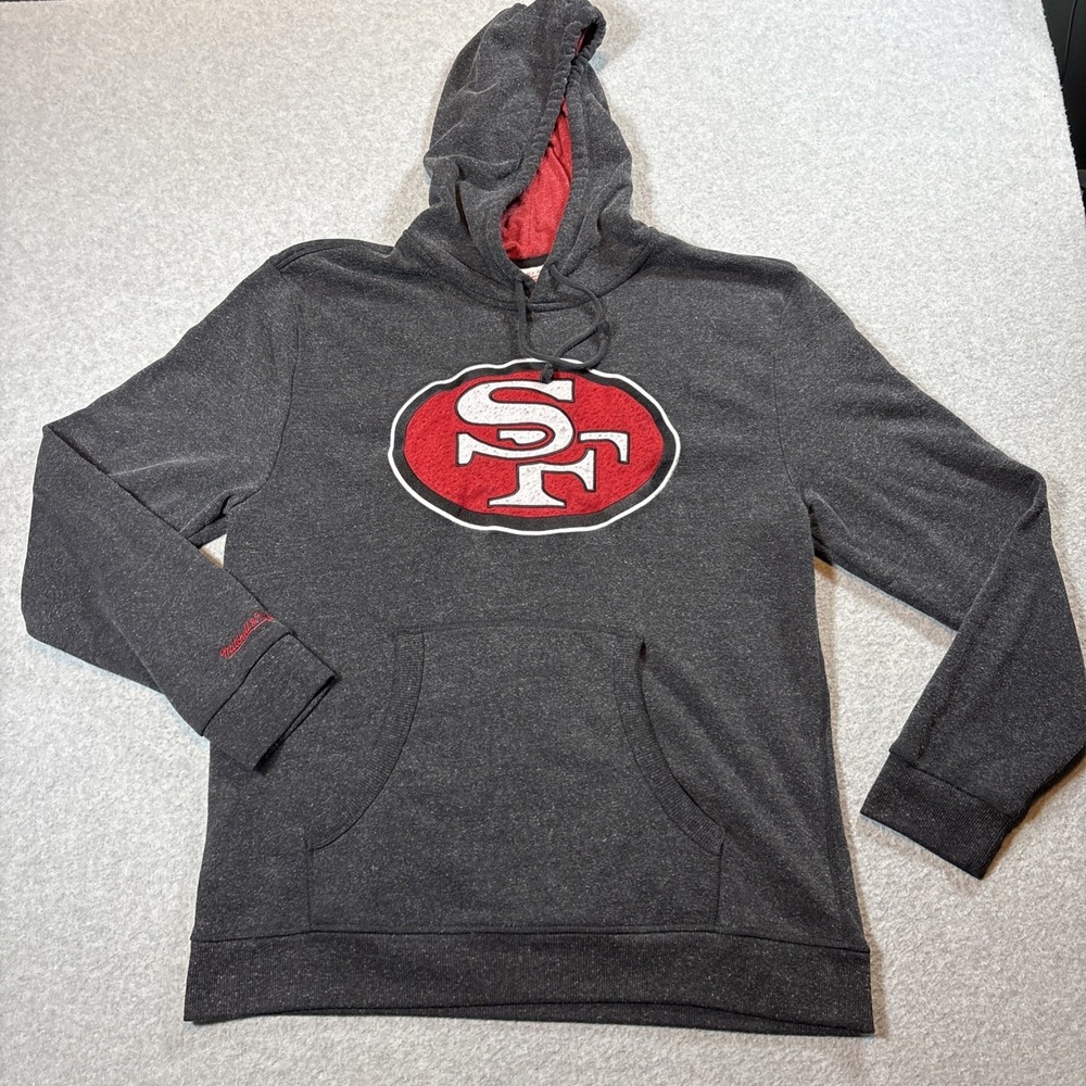 Mitchell And Ness San Francisco 49ers Hoodie Men's XL Dark Gray NFL Pullover